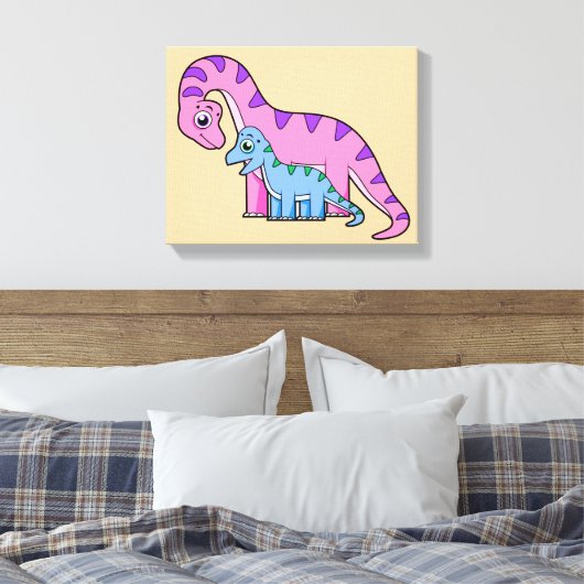 Illustration eines Mutter-Kind-Brachiosaurus. Leinwanddruck (Insitu (Schlafzimmer))