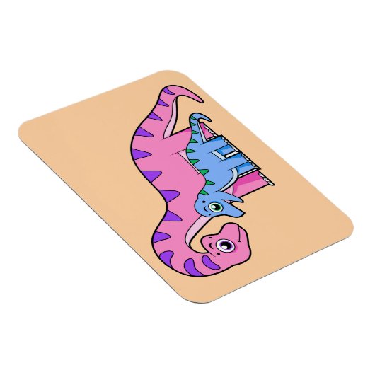 Illustration eines Mutter-Kind-Brachiosaurus. Magnet (Rechte Seite)