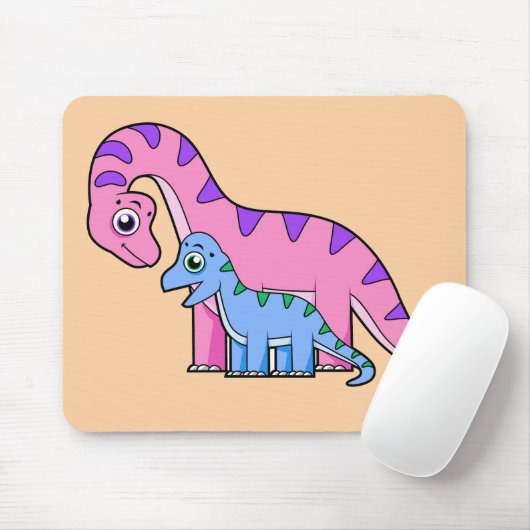 Illustration eines Mutter-Kind-Brachiosaurus. Mousepad (Mit Mouse)