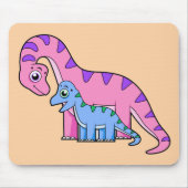 Illustration eines Mutter-Kind-Brachiosaurus. Mousepad (Vorne)