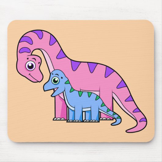 Illustration eines Mutter-Kind-Brachiosaurus. Mousepad (Vorne)