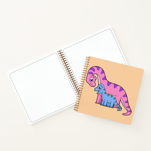 Illustration eines Mutter-Kind-Brachiosaurus. Notizblock (Innenseite)