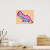 Illustration eines Mutter-Kind-Brachiosaurus. Poster (Küche)