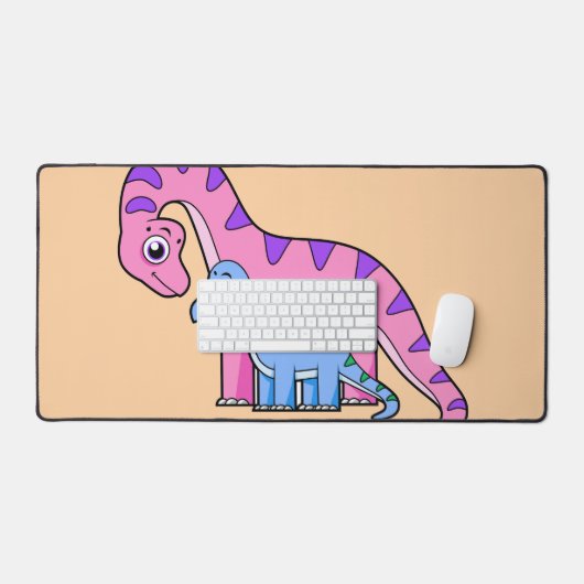 Illustration eines Mutter-Kind-Brachiosaurus. Schreibtischunterlage (Tastatur & Maus)