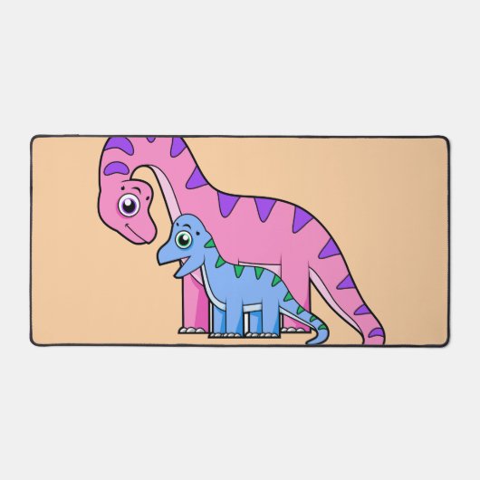 Illustration eines Mutter-Kind-Brachiosaurus. Schreibtischunterlage (Vorderseite)