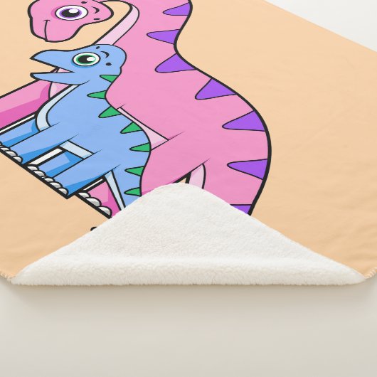 Illustration eines Mutter-Kind-Brachiosaurus. Sherpadecke (3/4)