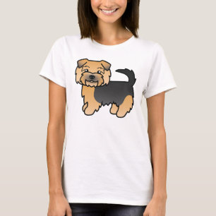 Illustration eines Norfolk-Terriers in Schwarz und T-Shirt