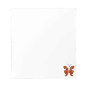 Illustration eines orangen Schmetterlings Notizblock