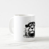 Illustration eines Otters im Wasser Kaffeetasse (Vorderseite Links)
