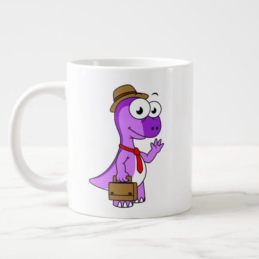 Illustration eines Pachycephalosaurus-Geschäftsman Jumbo-Tasse (Links)
