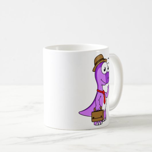 Illustration eines Pachycephalosaurus-Geschäftsman Kaffeetasse (VorderseiteRechts)