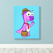 Illustration eines Pachycephalosaurus-Geschäftsman Leinwanddruck (Insitu (Holzboden))