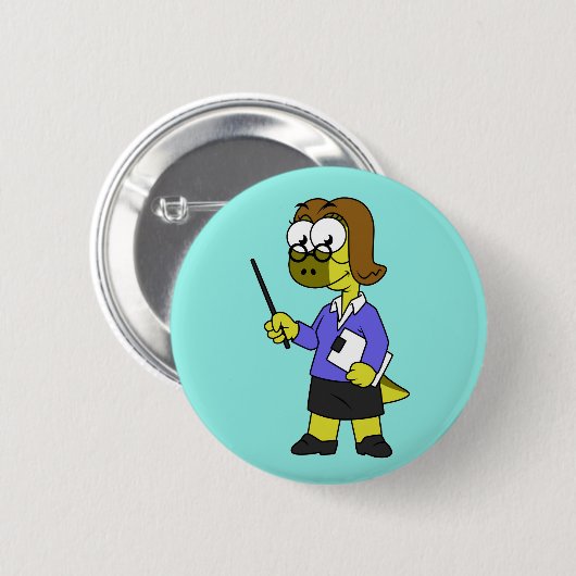 Illustration eines Pachycephalosaurus-Lehrers Button (Vorne & Hinten)