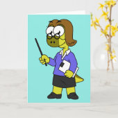 Illustration eines Pachycephalosaurus-Lehrers Karte (Gelbe Blume)