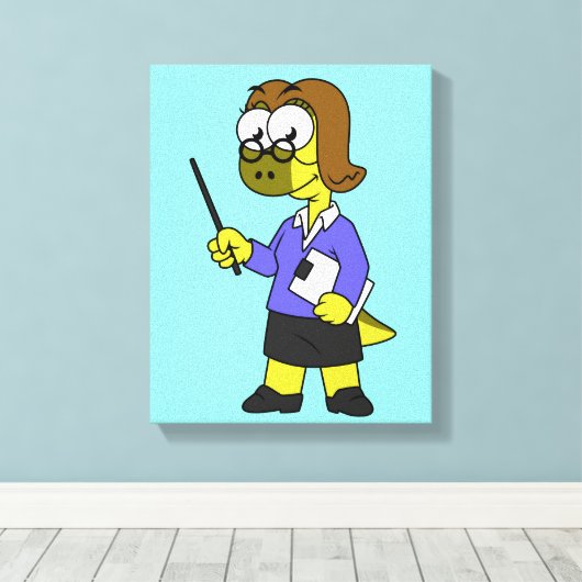 Illustration eines Pachycephalosaurus-Lehrers Leinwanddruck (Insitu (Holzboden))