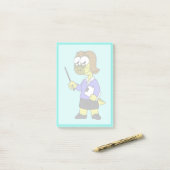 Illustration eines Pachycephalosaurus-Lehrers Post-it Klebezettel (Auf Schreibtisch)