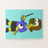 Illustration eines Pachycephalosaurus-Lehrers Puzzle (Horizontal)