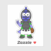 Illustration eines Parasaurolophus-Baseballfängers Aufkleber (Blatt)