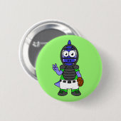 Illustration eines Parasaurolophus-Baseballfängers Button (Vorne & Hinten)