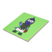 Illustration eines Parasaurolophus-Baseballfängers Fliese (Seite)