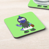 Illustration eines Parasaurolophus-Baseballfängers Getränkeuntersetzer (Linke Seite)