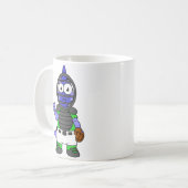 Illustration eines Parasaurolophus-Baseballfängers Kaffeetasse (Vorderseite Links)