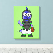 Illustration eines Parasaurolophus-Baseballfängers Leinwanddruck (Insitu (Holzboden))