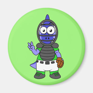 Illustration eines Parasaurolophus-Baseballfängers Magnet