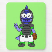 Illustration eines Parasaurolophus-Baseballfängers Mousepad (Vorne)