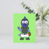 Illustration eines Parasaurolophus-Baseballfängers Postkarte (Stehend Vorderseite)