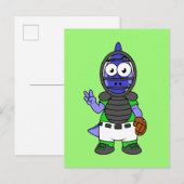 Illustration eines Parasaurolophus-Baseballfängers Postkarte (Vorne/Hinten)