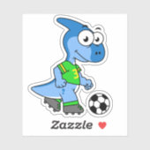 Illustration eines Parasaurolophus, der Fußball sp Aufkleber (Blatt)
