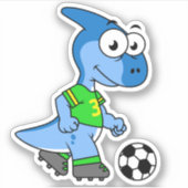 Illustration eines Parasaurolophus, der Fußball sp Aufkleber (Vorderseite)
