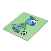 Illustration eines Parasaurolophus, der Fußball sp Fliese (Seite)