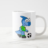 Illustration eines Parasaurolophus, der Fußball sp Jumbo-Tasse (Rechts)