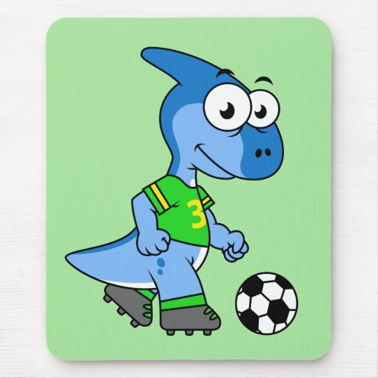 Illustration eines Parasaurolophus, der Fußball sp Mousepad (Vorne)