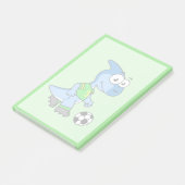 Illustration eines Parasaurolophus, der Fußball sp Post-it Klebezettel (angewinkelt)