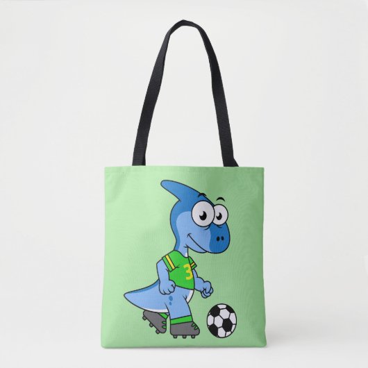 Illustration eines Parasaurolophus, der Fußball sp Tasche (Vorderseite)