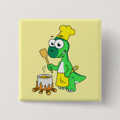 Illustration eines Parasaurolophus-Dinosaurier-Koc Button (Vorderseite)