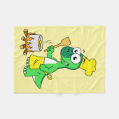 Illustration eines Parasaurolophus-Dinosaurier-Koc Fleecedecke (Vorderseite (Horizontal))