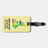 Illustration eines Parasaurolophus-Dinosaurier-Koc Gepäckanhänger (Rückseite horizontal)