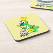 Illustration eines Parasaurolophus-Dinosaurier-Koc Getränkeuntersetzer (Linke Seite)