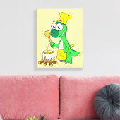 Illustration eines Parasaurolophus-Dinosaurier-Koc Leinwanddruck (Insitu (Wohnzimmer))