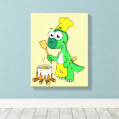 Illustration eines Parasaurolophus-Dinosaurier-Koc Leinwanddruck (Insitu (Holzboden))