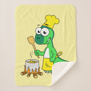 Illustration eines Parasaurolophus-Dinosaurier-Koc Sherpadecke