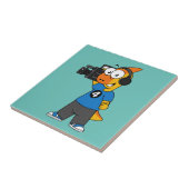 Illustration eines Parasaurolophus-Kamerabetreiber Fliese (Seite)