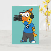 Illustration eines Parasaurolophus-Kamerabetreiber Karte (Gelbe Blume)