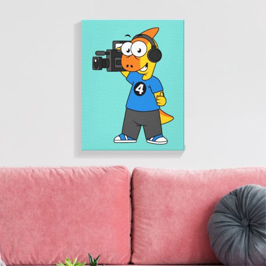 Illustration eines Parasaurolophus-Kamerabetreiber Leinwanddruck (Insitu (Wohnzimmer))