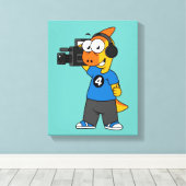 Illustration eines Parasaurolophus-Kamerabetreiber Leinwanddruck (Insitu (Holzboden))