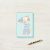 Illustration eines Parasaurolophus-Kamerabetreiber Post-it Klebezettel (Auf Schreibtisch)